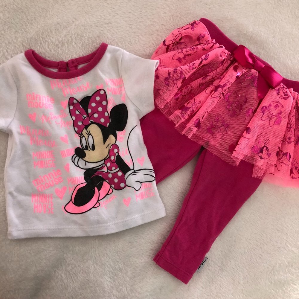 Disney Minnie Mouse Top & Tutu/Pants Set - 3-6M